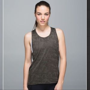 Lululemon Run For Days Green Camo Tank